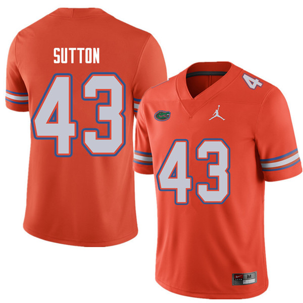 Jordan Brand Men #43 Nicolas Sutton Florida Gators College Football Jerseys Sale-Orange - Click Image to Close